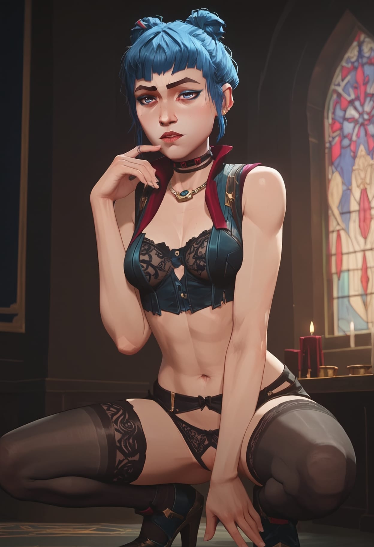 Artwork Ai Gen Sets [Scarlet Meow] Alt Maid Jinx (Arcane) - Page 2