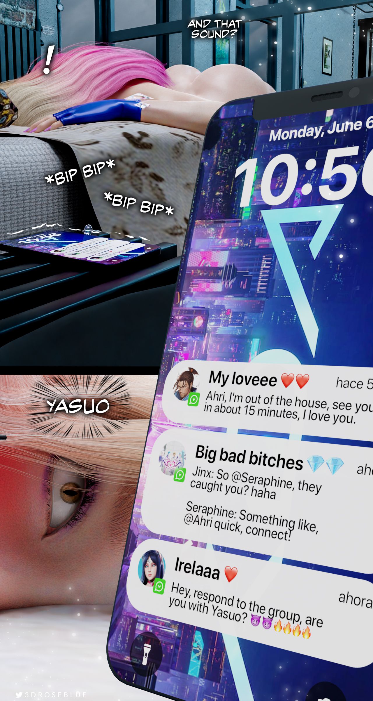 Seraphine Forbidden Love [Rose Blue 3D] Ahri Power Of Love - Chapter 3 - Page 59