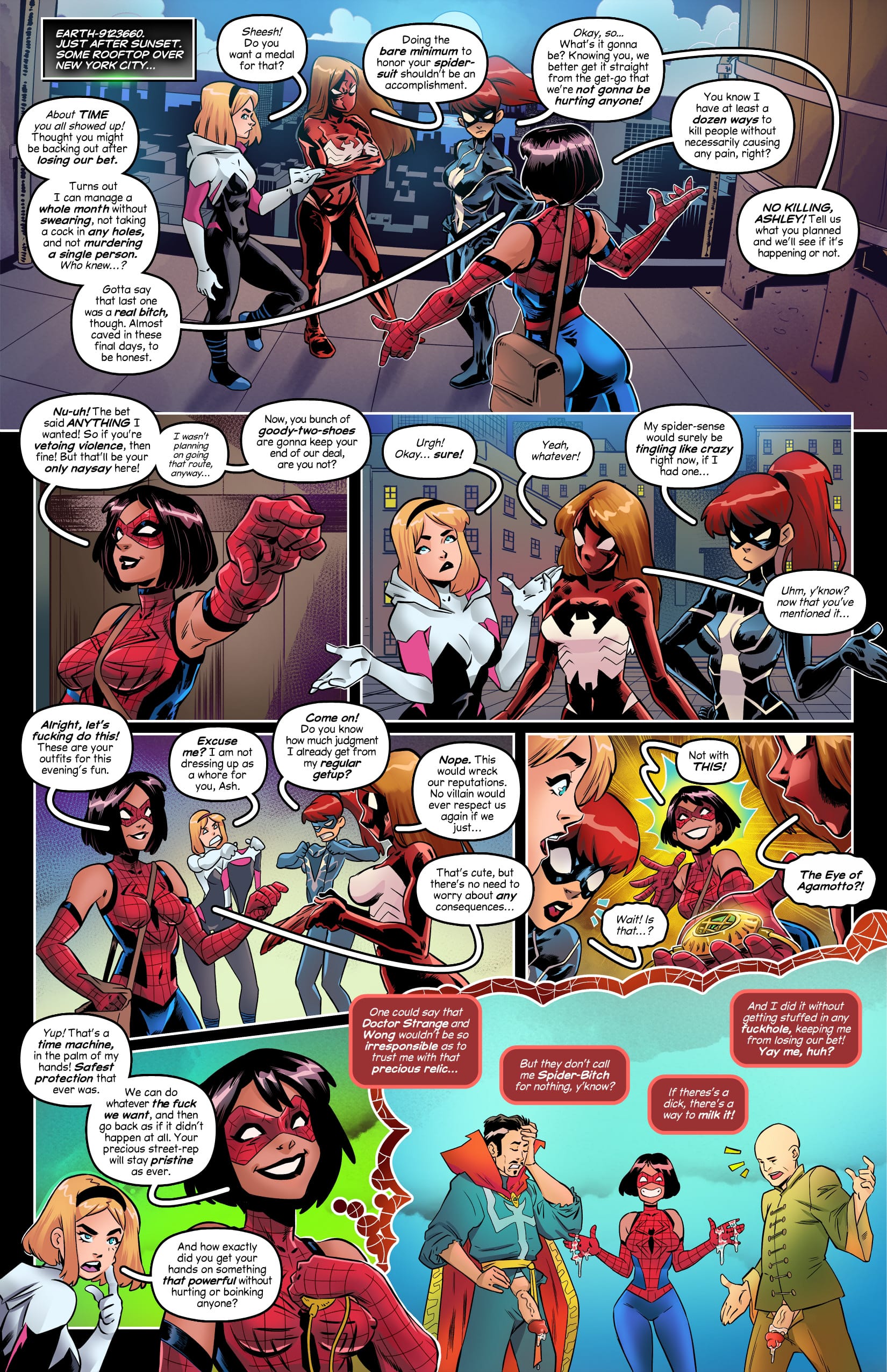 Sluttish Spider Bitches’ Night Out (Spider-Man, X-Men) [Tracy Scops , Denideni Kun] Chapter 1 - Page 3